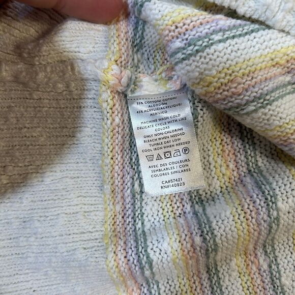 Loft Womens Knit Top Large Striped Sleeveless Stretch Colorful Comfort Soft - Picture 5 of 8